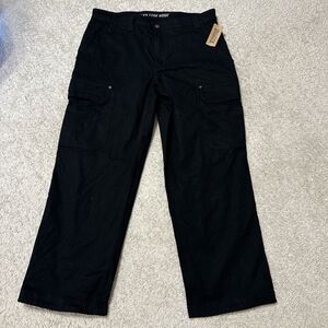NWT Duluth Men's Flex Fire Hose Relaxed Fit Cargo Work Pants 38x30 Black, Canvas